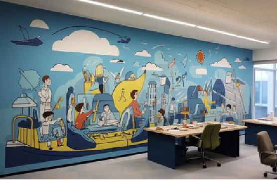 吉安办公室墙绘的特点。